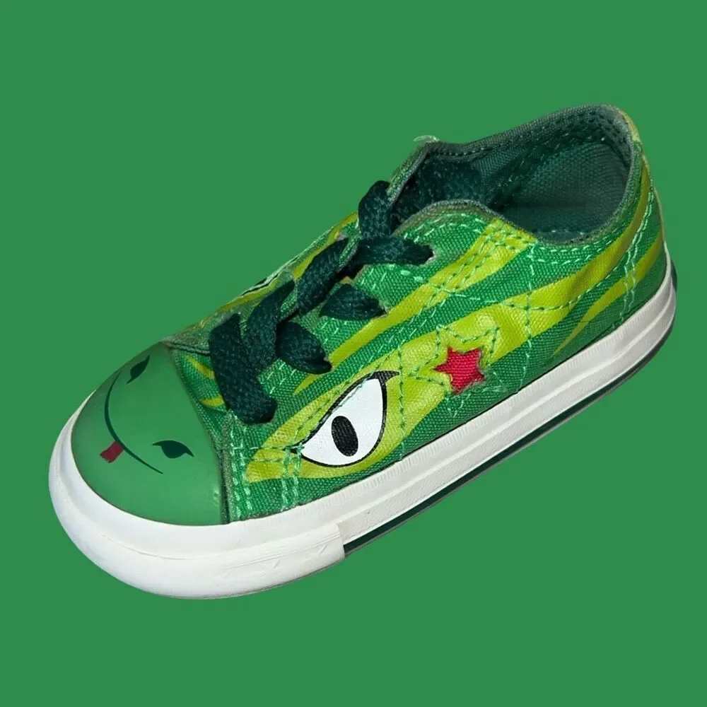 Baby Infant Green Canvas Converse One Star Snake Sneakers Size 6C
